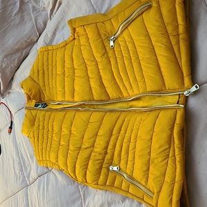 Mustard yellow puffer vest